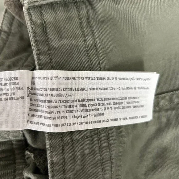 Abercrombie & Fitch Cargo Pants Women's Size 24 Olive Green Wide Leg Utility Y2K - Picture 13 of 13